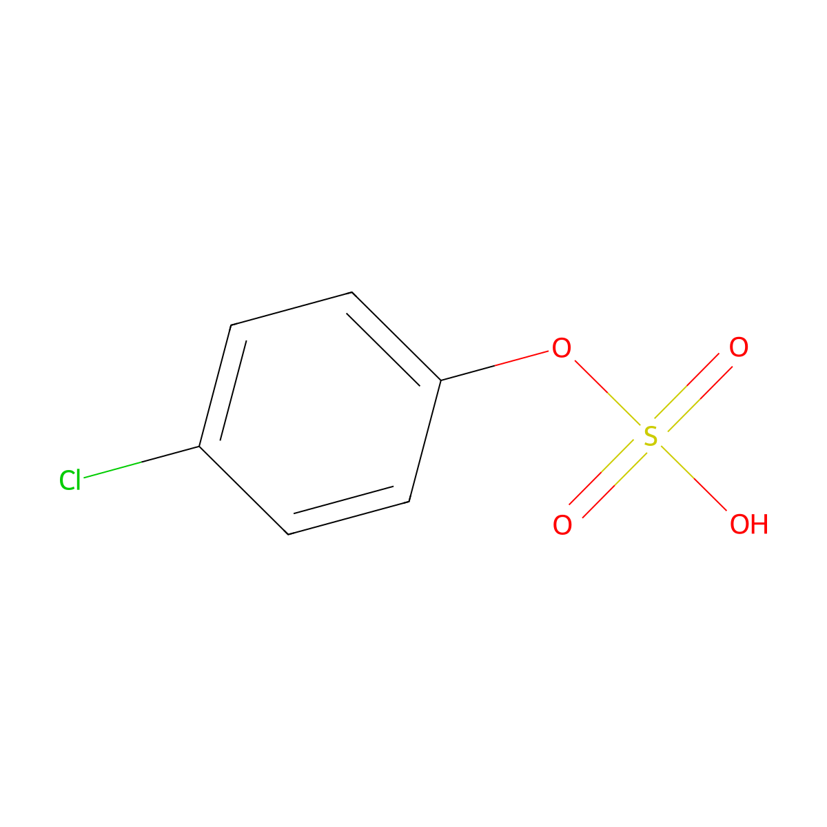 4-Chlorophenol sulphate molecular structure, CAS 3233-55-4