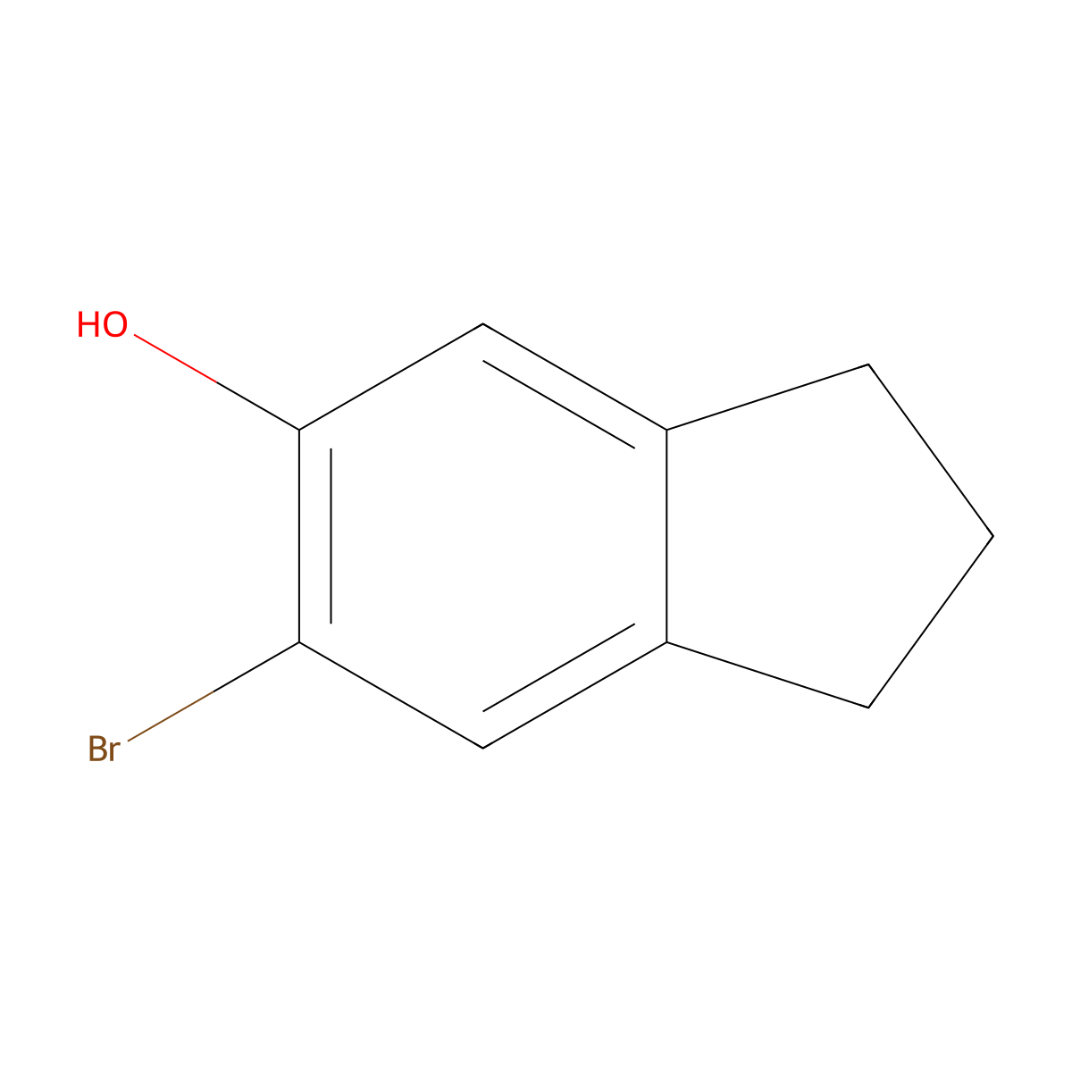 6-Bromo-2,3-dihydro-1H-inden-5-ol molecular structure, CAS 32337-85-2