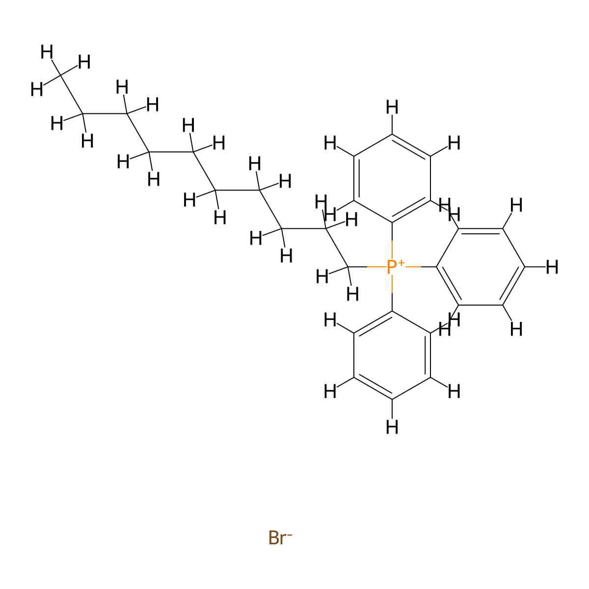 Decyltriphenylphosphonium bromide molecular structure, CAS 32339-43-8