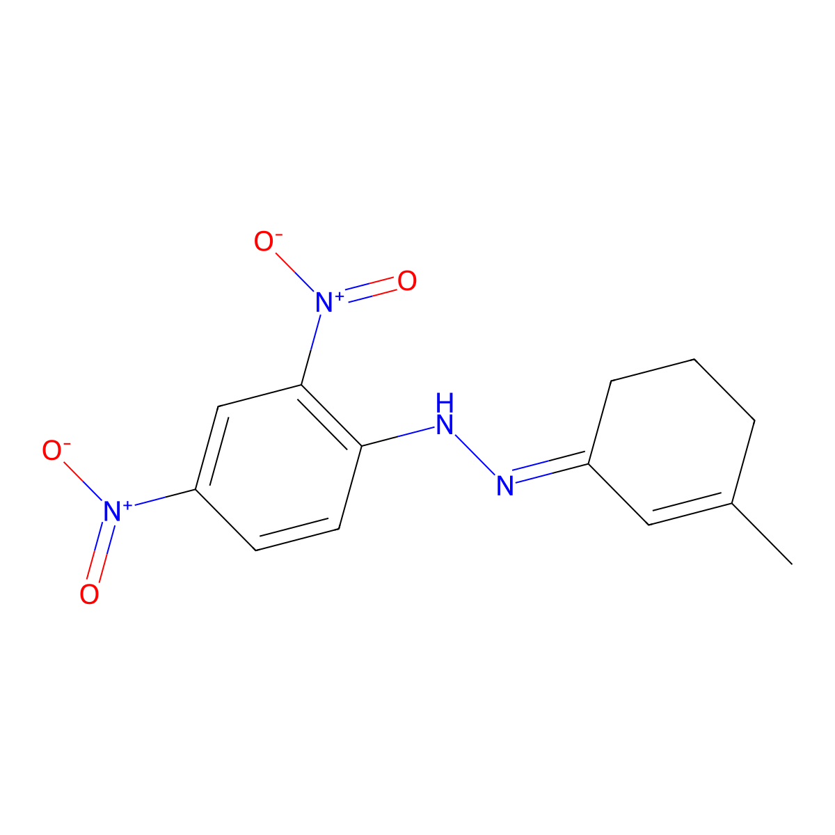 N-[(3-Methyl-1-cyclohex-2-enylidene)amino]-2,4-dinitro-aniline molecular structure, CAS 3234-76-2