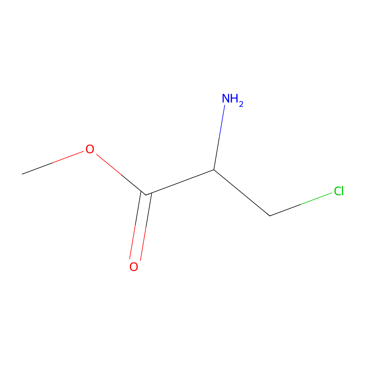 (R)-methyl 2-amino-3-chloropropanoate molecular structure, CAS 32345-44-1
