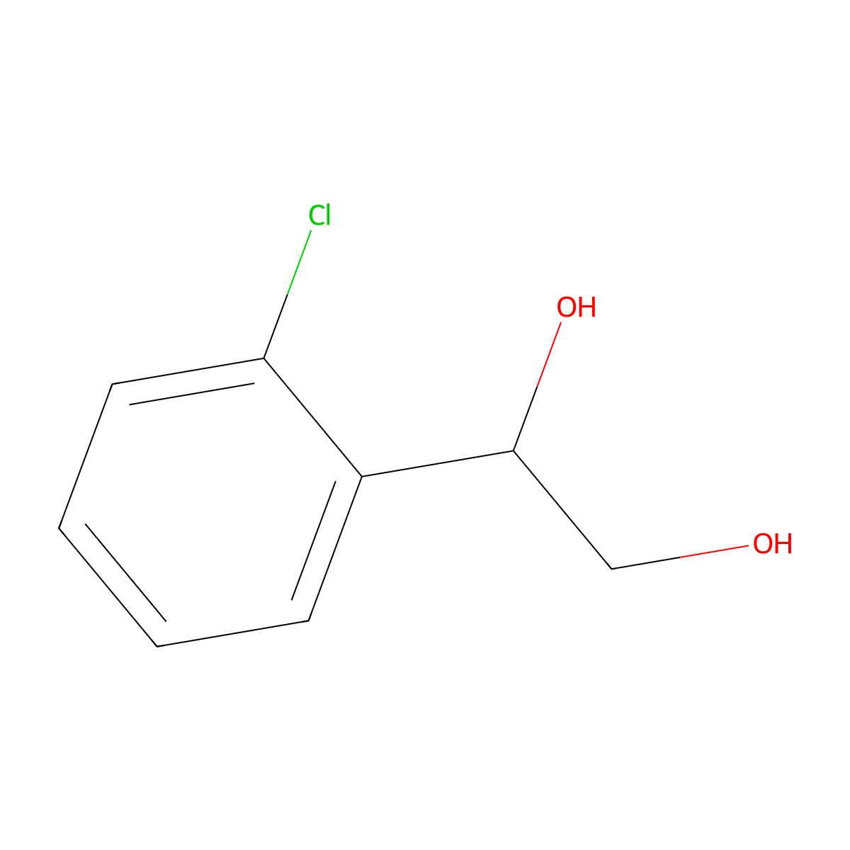 (R)-1-(2-Chlorophenyl)ethane-1,2-diol molecular structure, CAS 32345-65-6