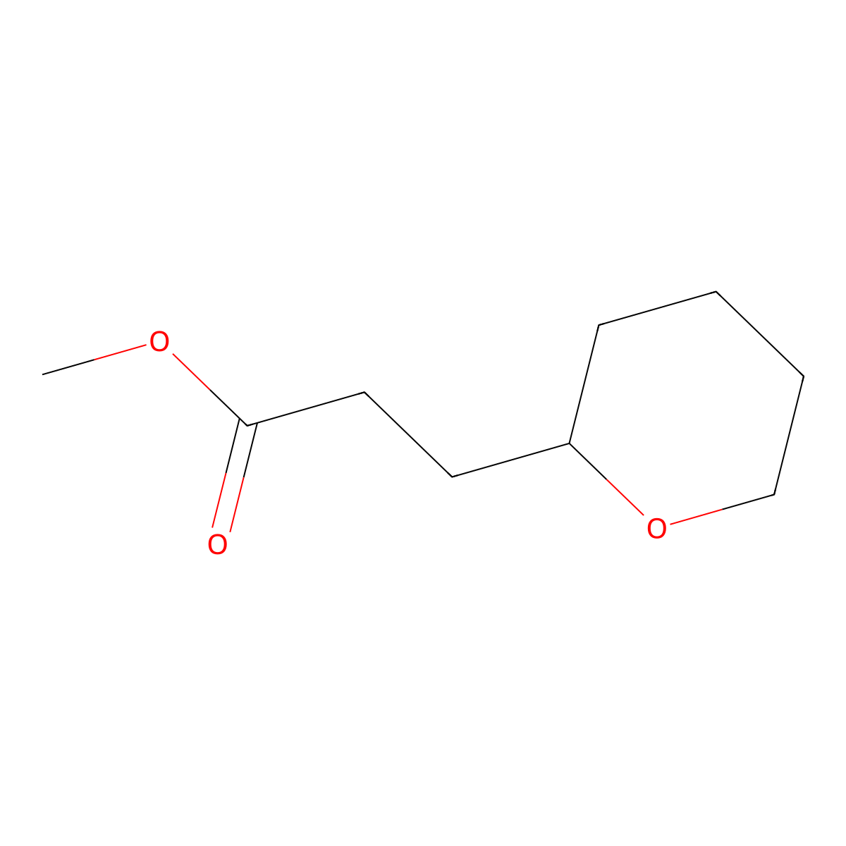 Methyl 3-(oxan-2-yl)propanoate molecular structure, CAS 32347-87-8