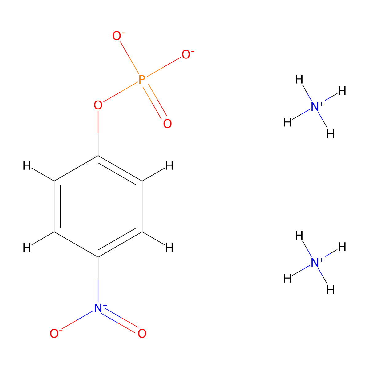 Phosphoric acid, mono(4-nitrophenyl) ester, ammonium salt (1:2) molecular structure, CAS 32348-91-7