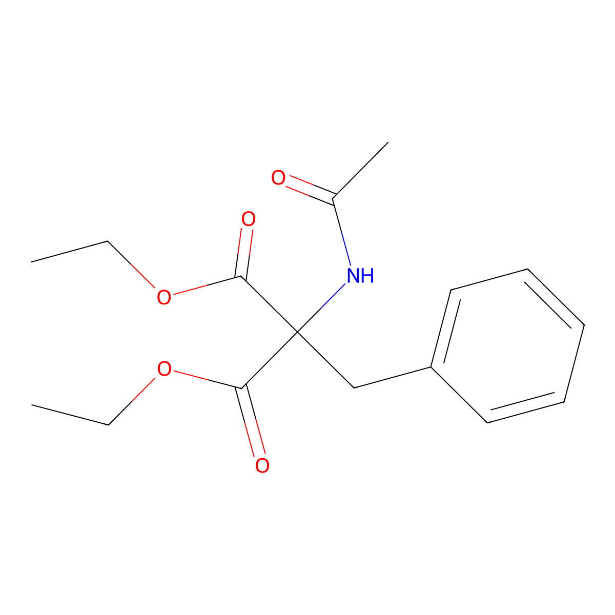 Diethyl(acetylamino)(benzyl)propanedioate molecular structure, CAS 3235-26-5