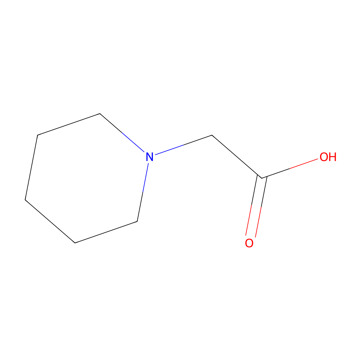 Piperidin-1-yl-acetic acid molecular structure, CAS 3235-67-4