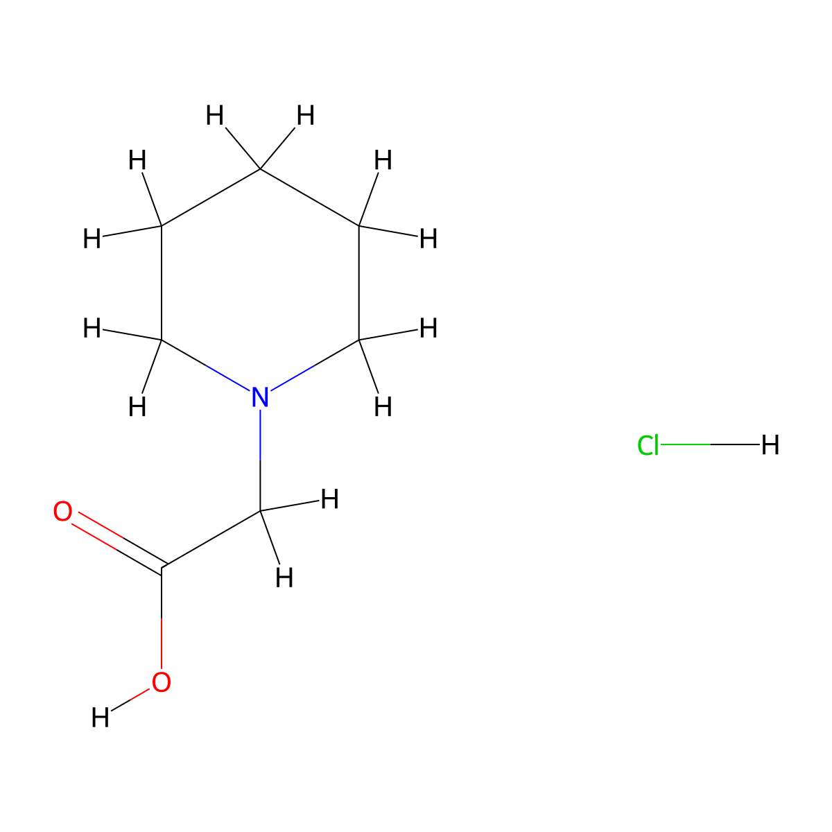 2-(Piperidin-1-yl)acetic acid hydrochloride molecular structure, CAS 3235-68-5