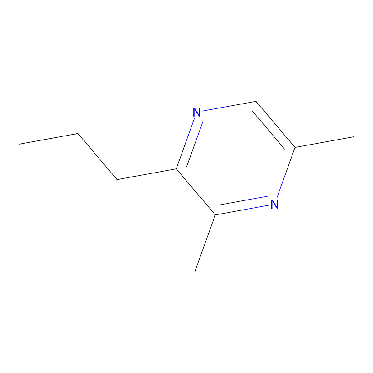 3,5-Dimethyl-2-propylpyrazine molecular structure, CAS 32350-16-6
