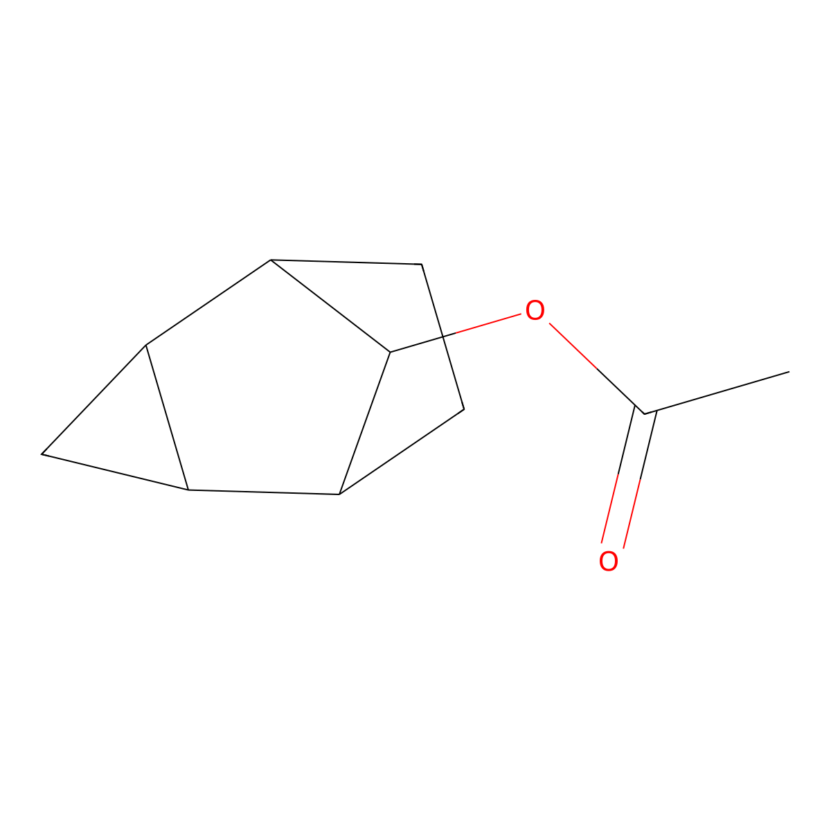 Tricyclo(3.2.1.02,4)octan-8-ol, acetate, exo-syn- molecular structure, CAS 32350-50-8