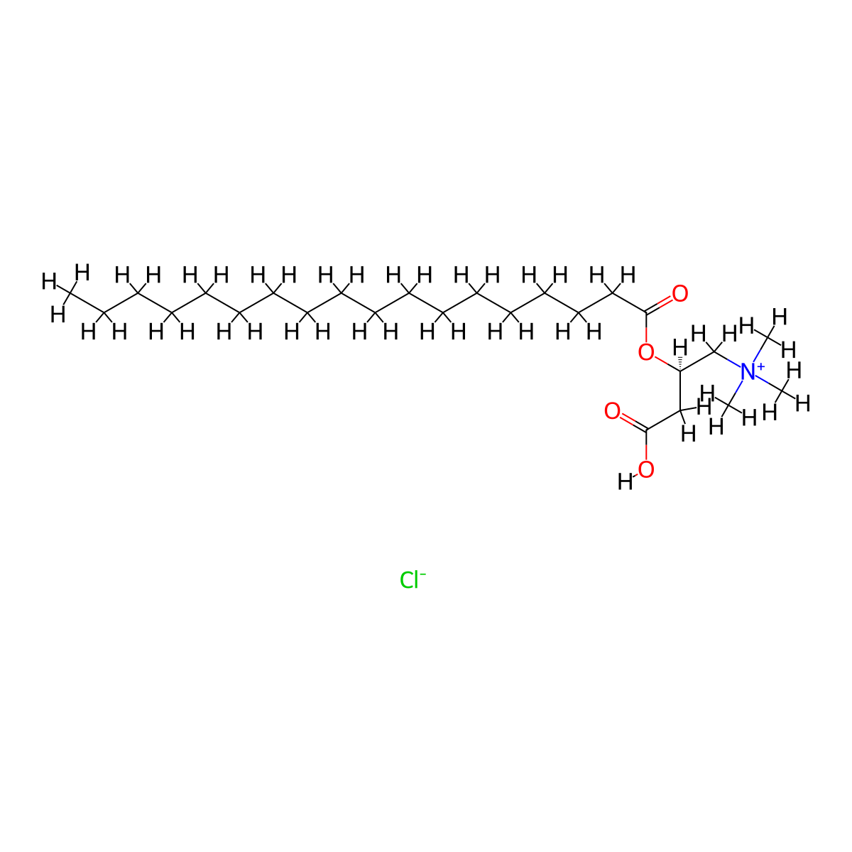 Stearoyl-L-carnitine chloride molecular structure, CAS 32350-57-5