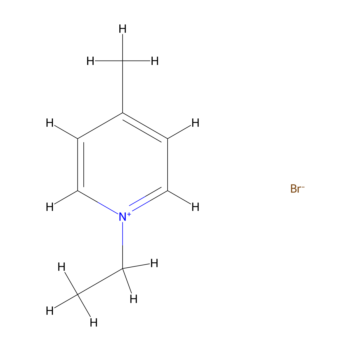 1-Ethyl-4-methylpyridinium Bromide molecular structure, CAS 32353-49-4