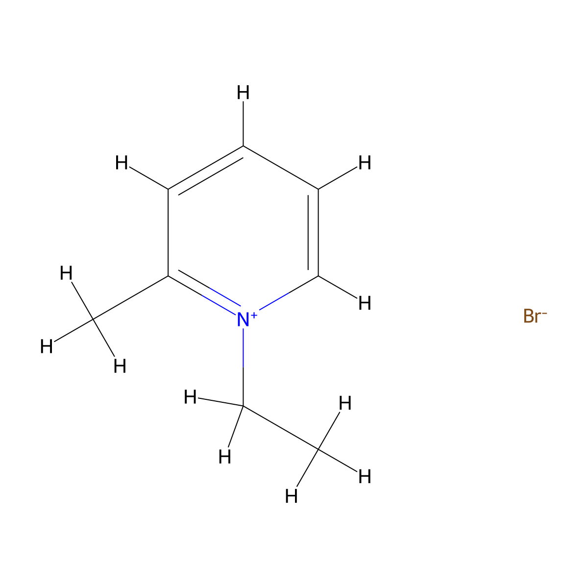 1-Ethyl-2-methylpyridinium Bromide molecular structure, CAS 32353-50-7
