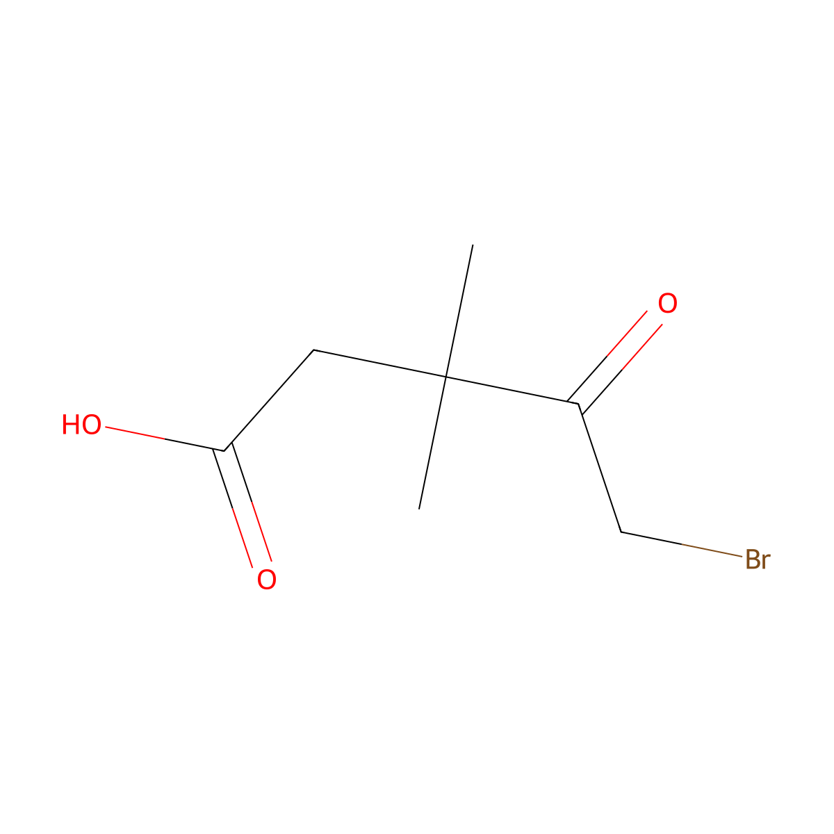 5-Bromo-3,3-dimethyl-4-oxopentanoic acid molecular structure, CAS 32357-60-1