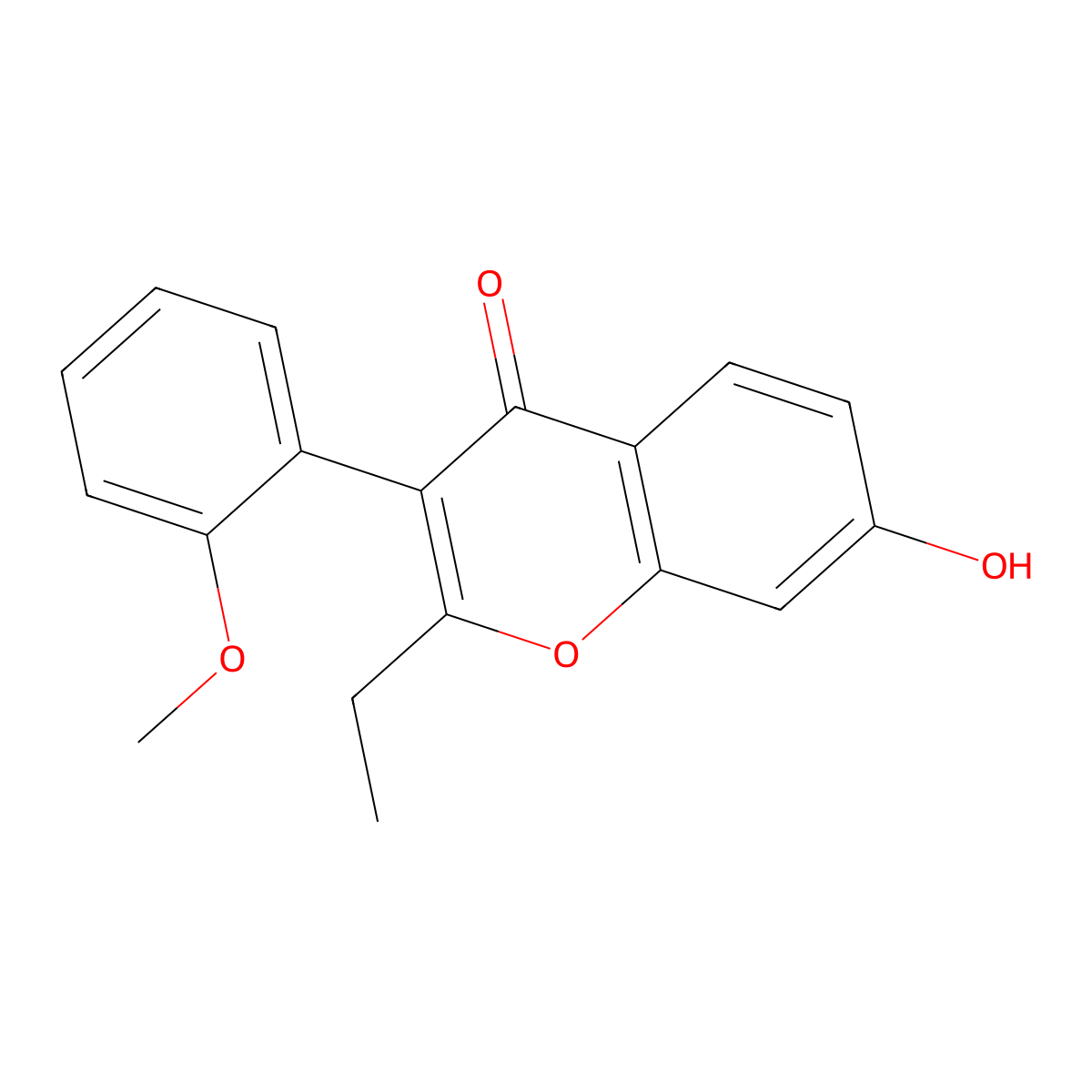 2-Ethyl-7-hydroxy-3-(2-methoxyphenyl)chromen-4-one molecular structure, CAS 323575-75-3