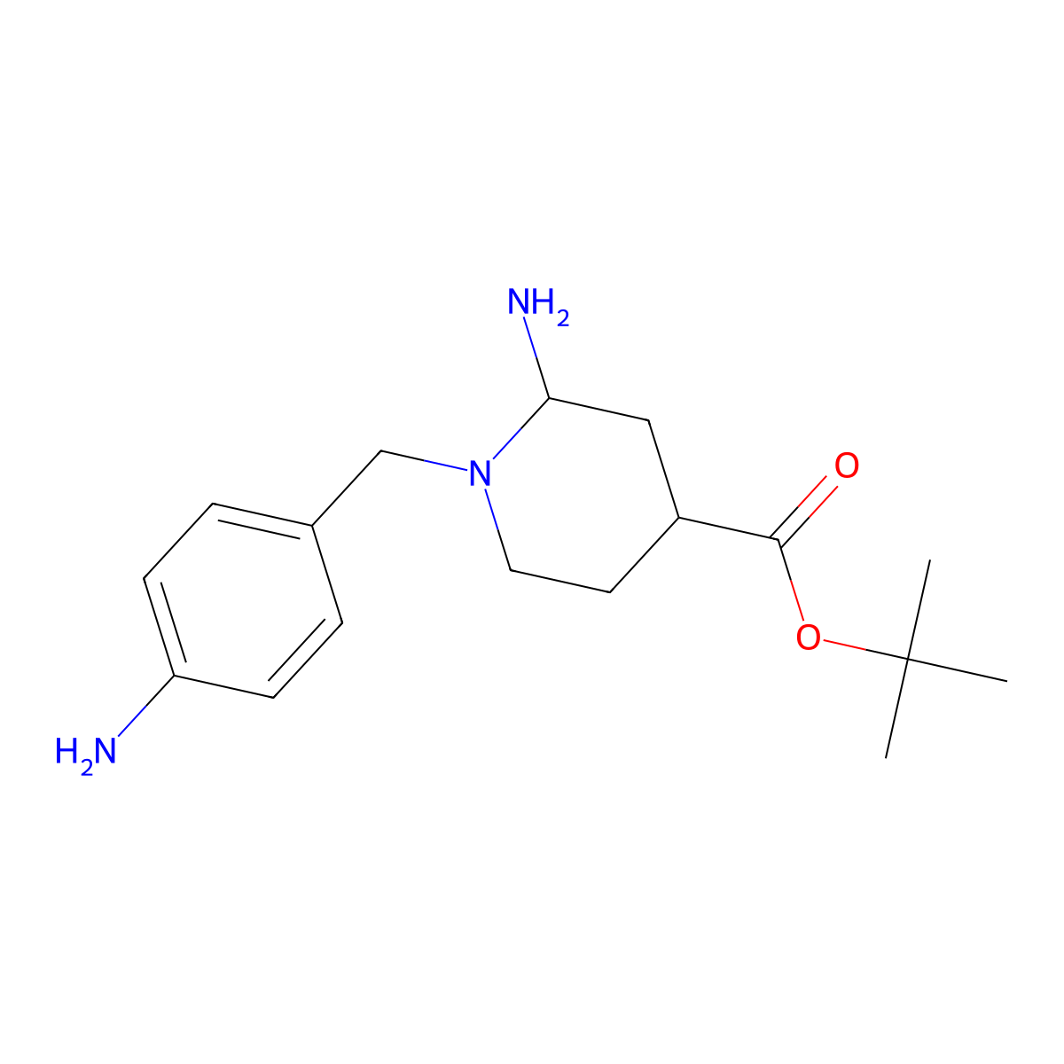 Tert-butyl 2-amino-1-[(4-aminophenyl)methyl]piperidine-4-carboxylate molecular structure, CAS 323578-56-9
