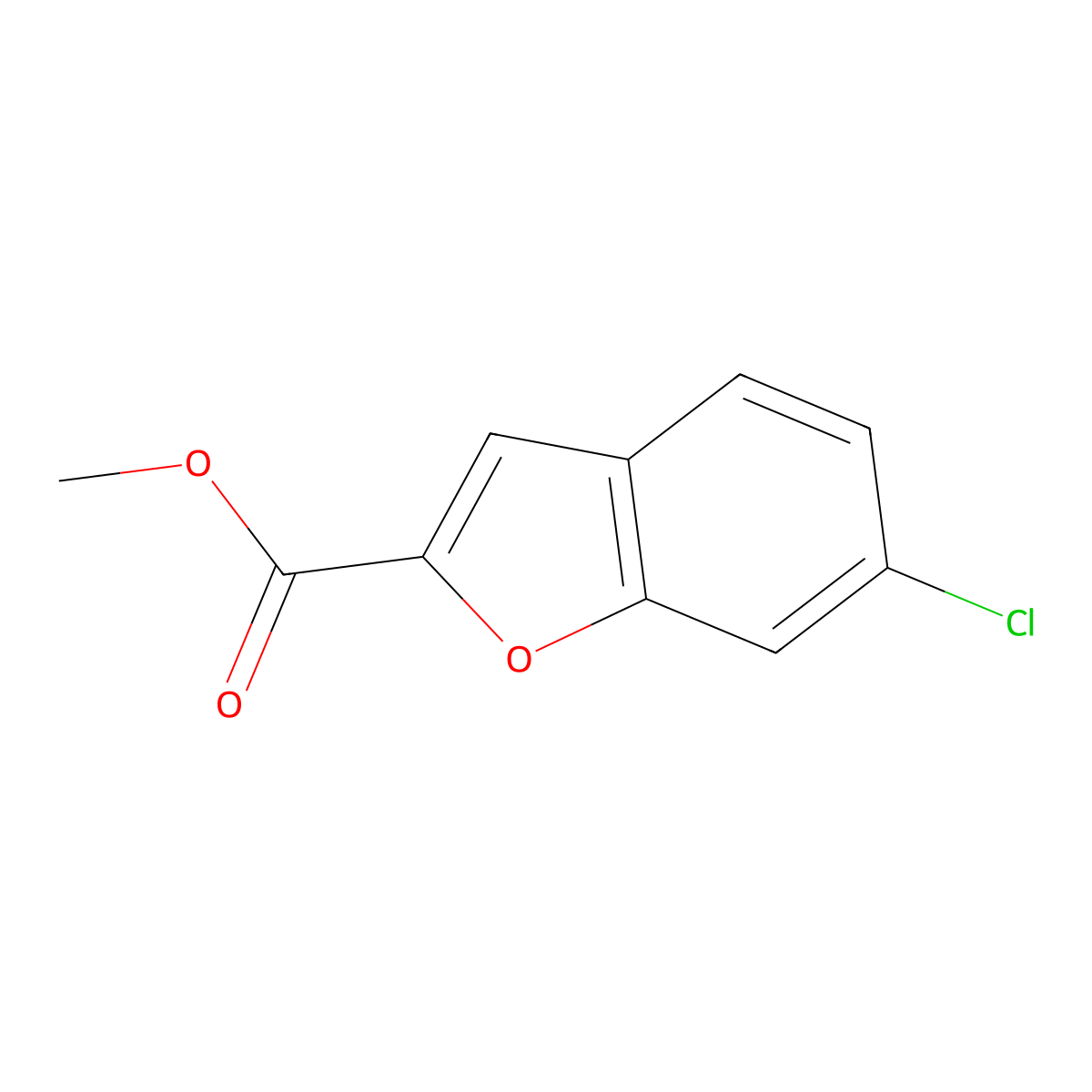 Methyl 6-chloro-1-benzofuran-2-carboxylate molecular structure, CAS 323580-73-0