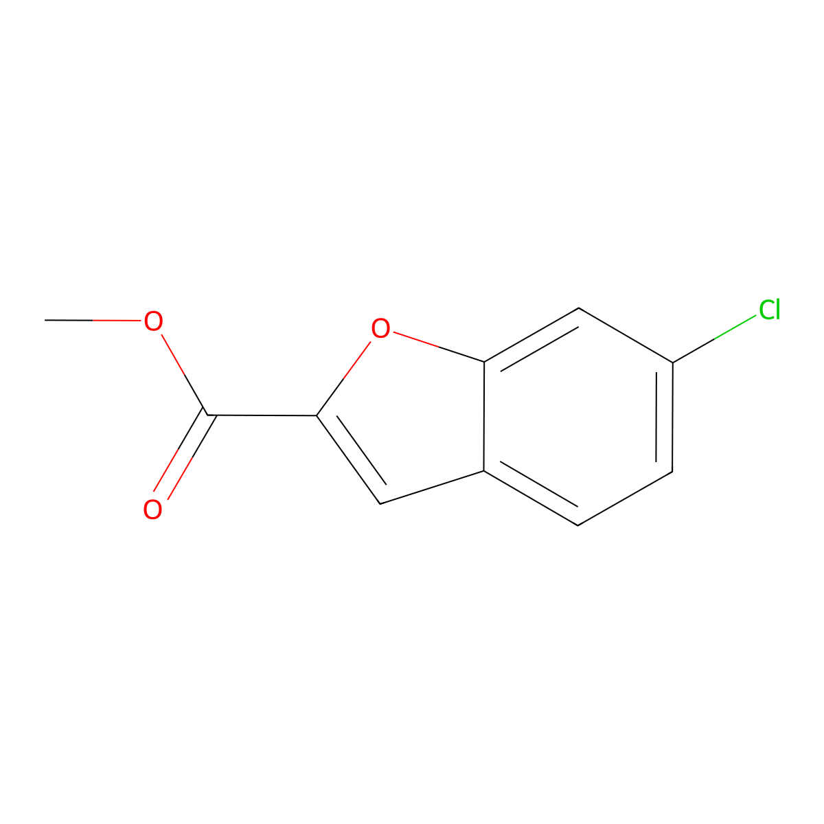 Methyl 6-chloro-1-benzofuran-2-carboxylate molecular structure, CAS 323580-73-0