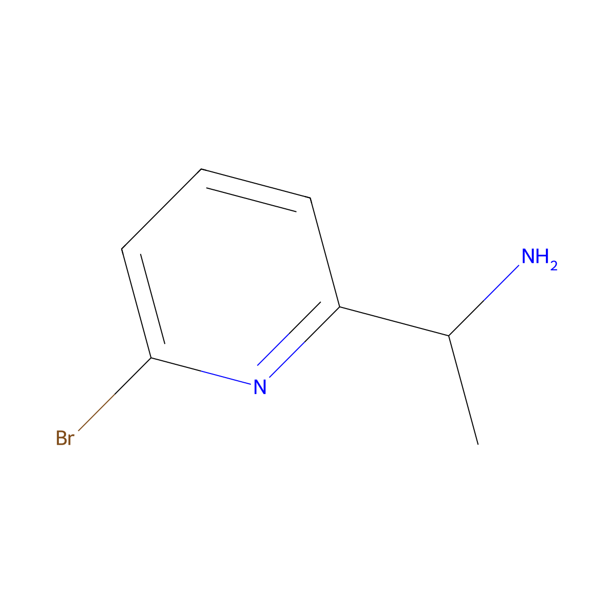 (S)-1-(6-Bromopyridin-2-yl)ethanamine molecular structure, CAS 323584-38-9