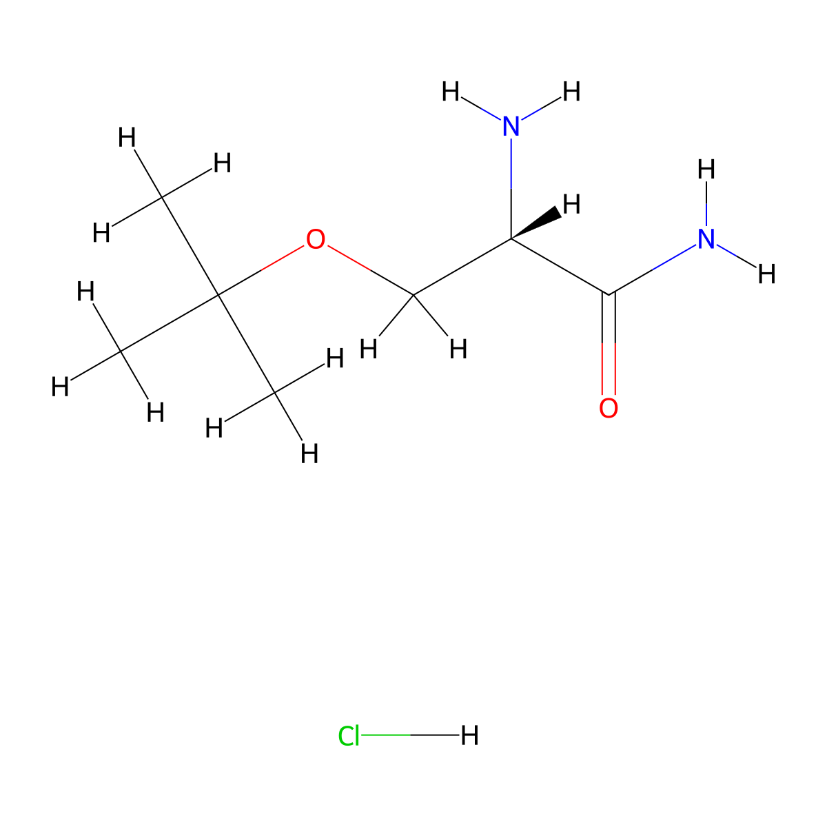 (2s)-2-Amino-3-(tert-butoxy)propanamide hydrochloride molecular structure, CAS 323587-47-9
