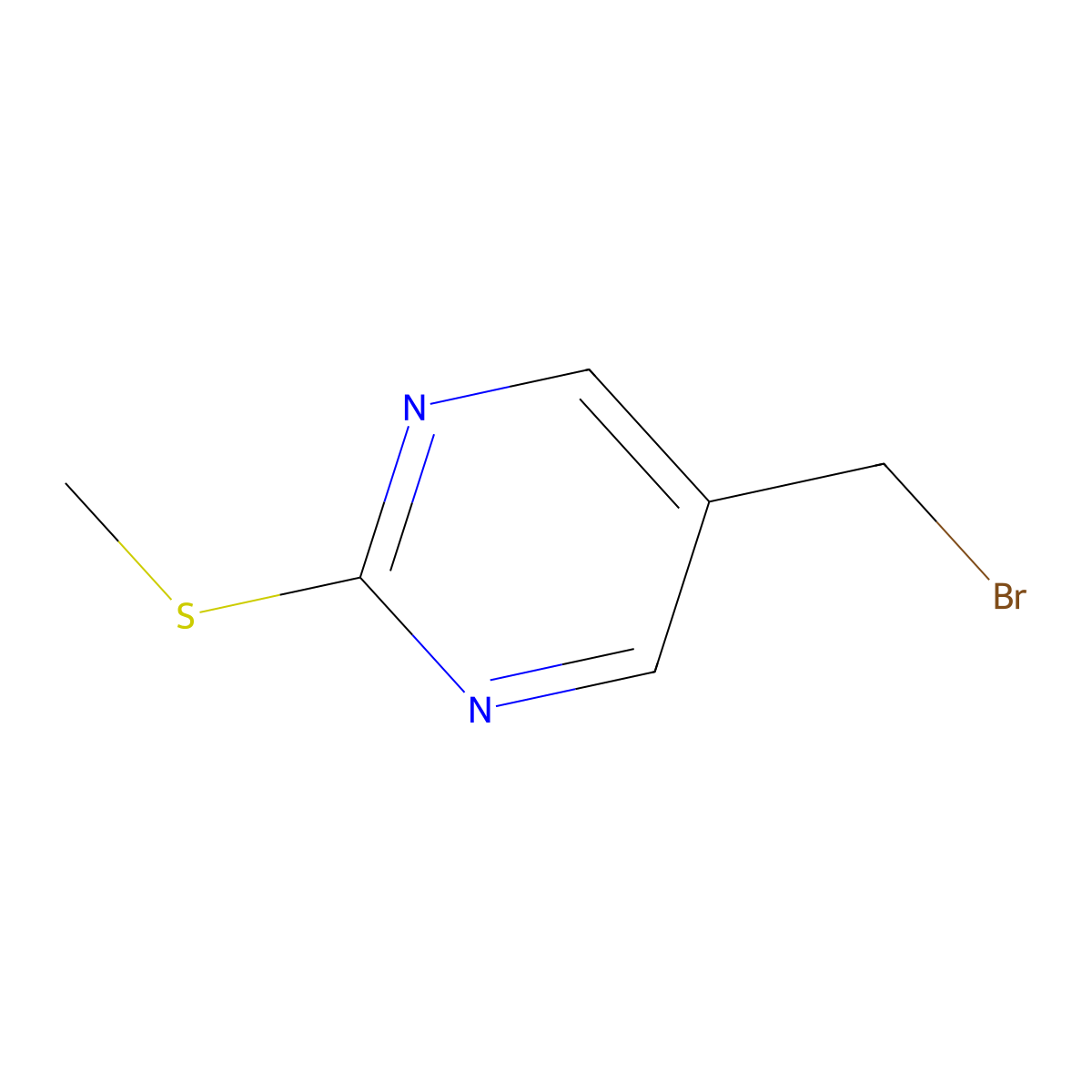 5-(Bromomethyl)-2-(methylthio)pyrimidine molecular structure, CAS 323591-23-7