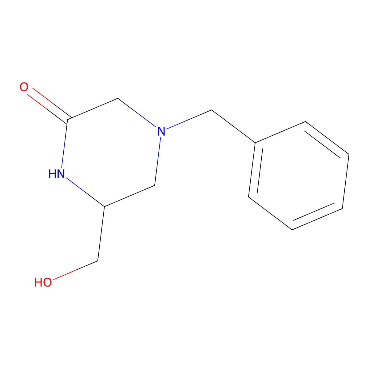 (6R)-6-(Hydroxymethyl)-4-(phenylmethyl)-2-piperazinone molecular structure, CAS 323592-87-6