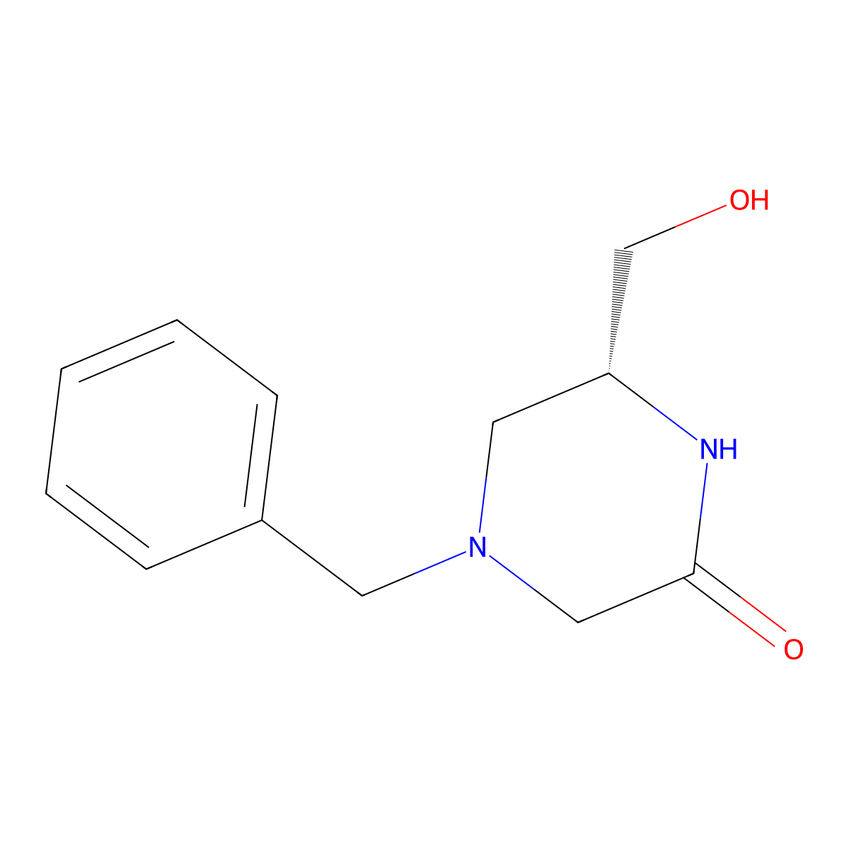(6R)-6-(Hydroxymethyl)-4-(phenylmethyl)-2-piperazinone molecular structure, CAS 323592-87-6