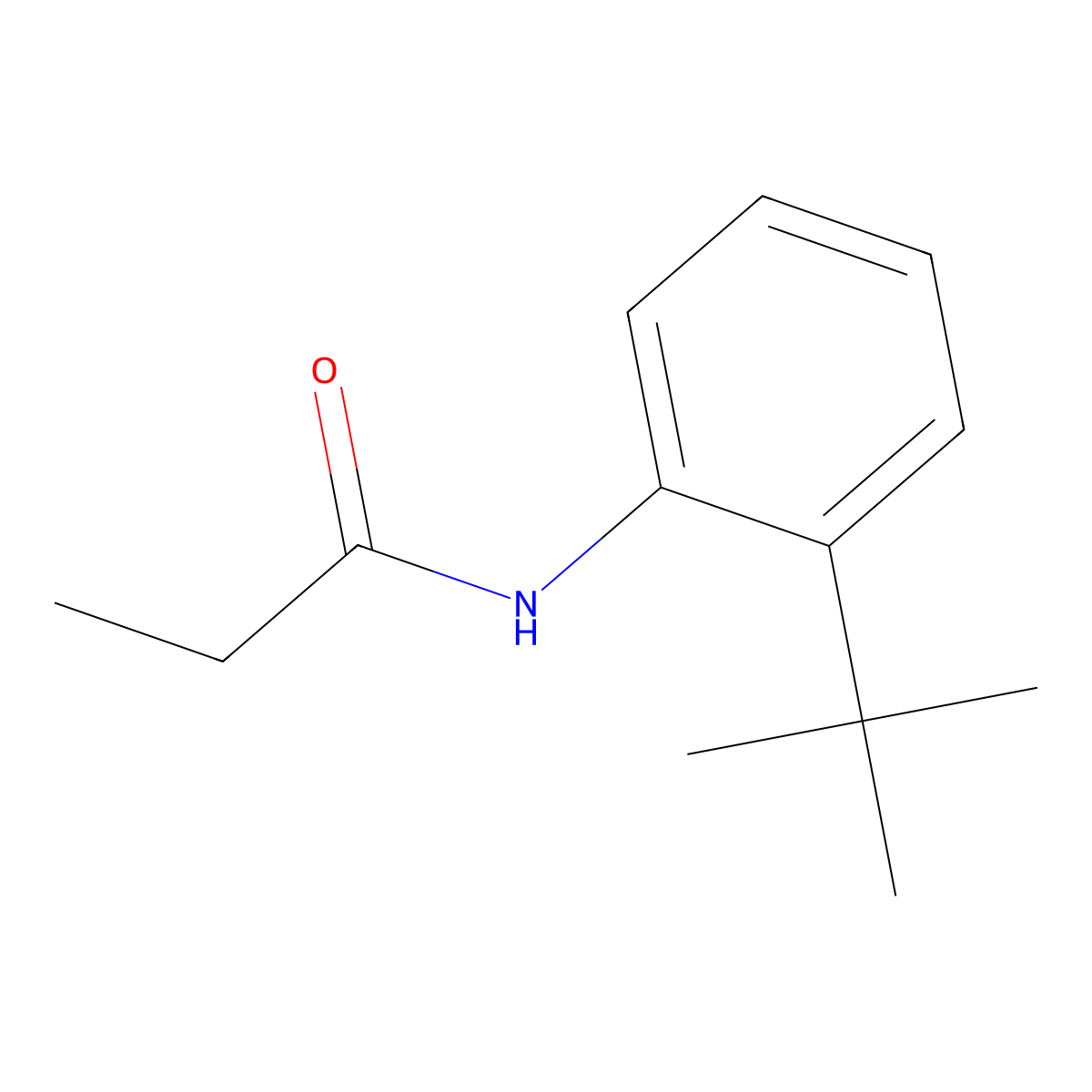 N-(2-tert-butylphenyl)propanamide molecular structure, CAS 32360-30-8