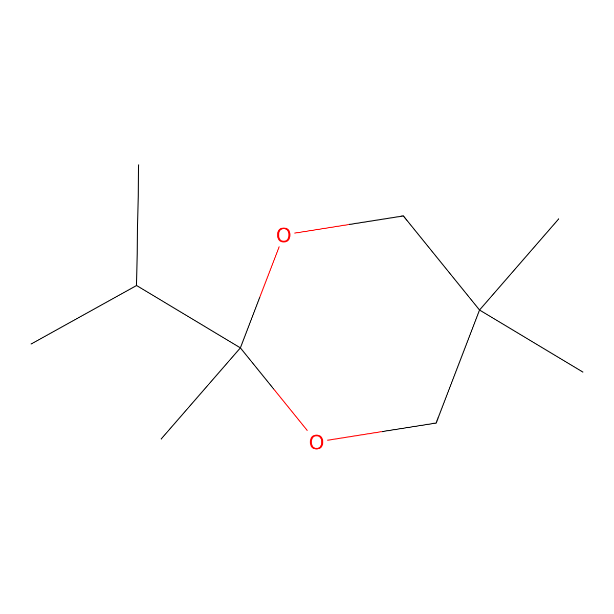 1,3-Dioxane, 2,5,5-trimethyl-2-(1-methylethyl)- molecular structure, CAS 32362-64-4