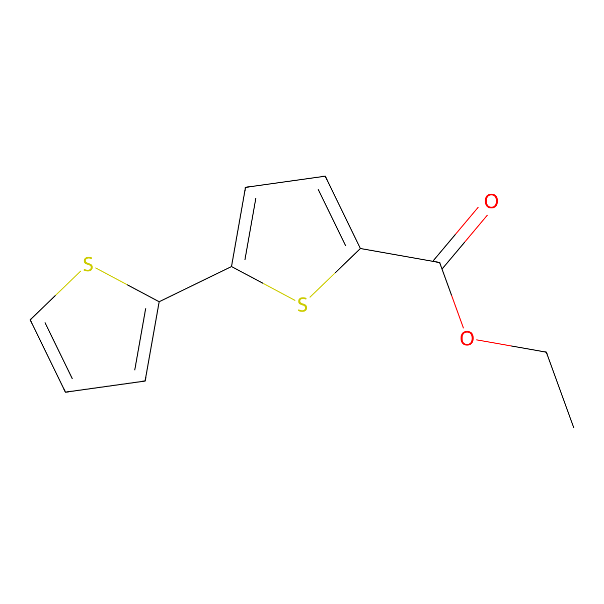 Ethyl [2,2'-bithiophene]-5-carboxylate molecular structure, CAS 32364-74-2