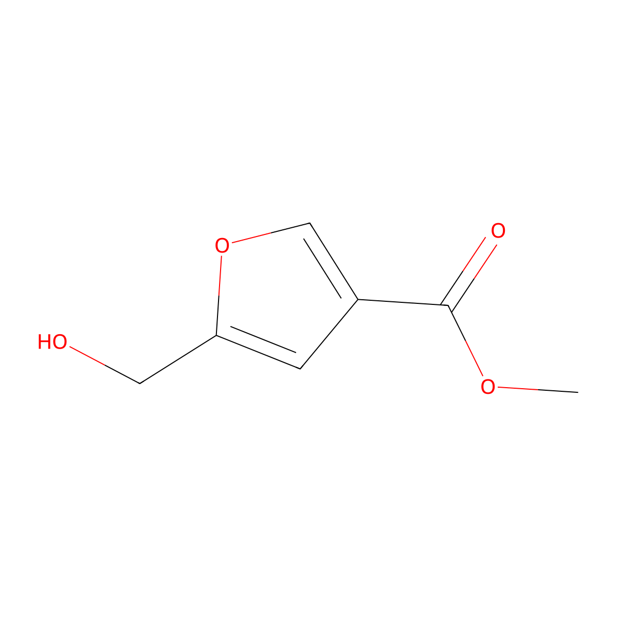 Methyl 5-(hydroxymethyl)furan-3-carboxylate molecular structure, CAS 32365-48-3