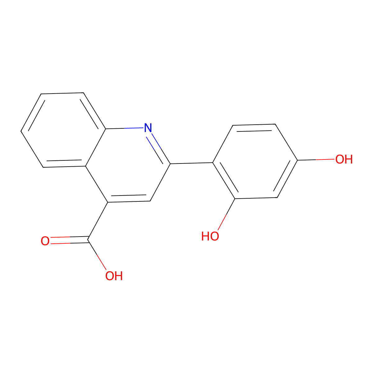 2-(2,4-Dihydroxyphenyl)quinoline-4-carboxylic acid molecular structure, CAS 32366-60-2