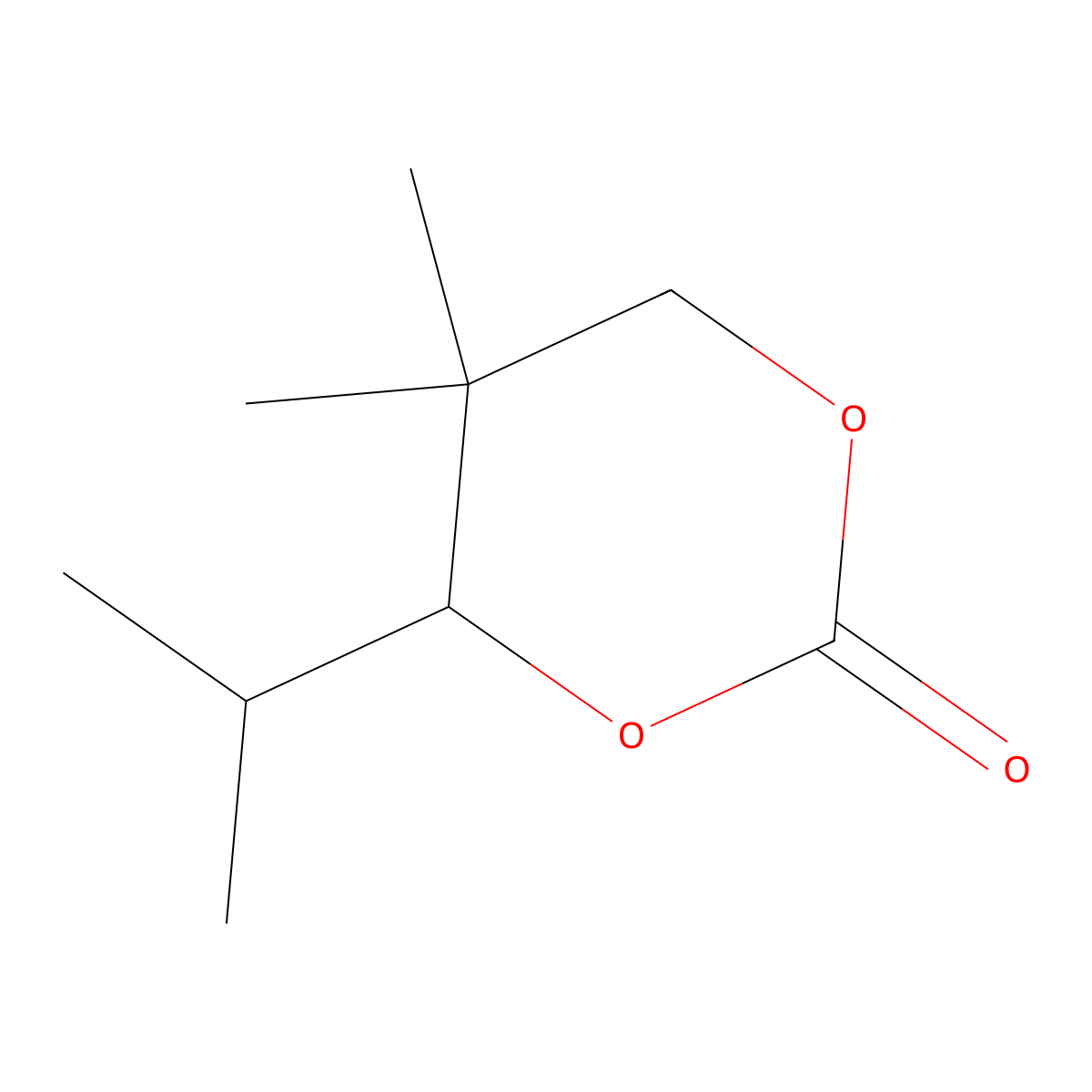 5,5-Dimethyl-4-(propan-2-yl)-1,3-dioxan-2-one molecular structure, CAS 32368-14-2
