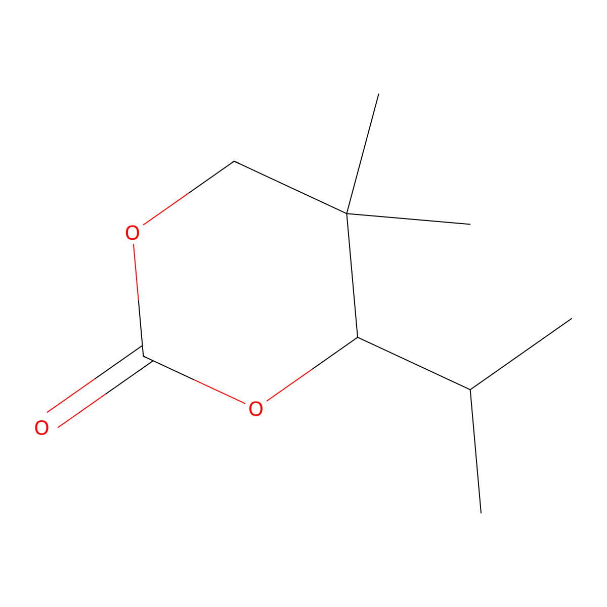 5,5-Dimethyl-4-(propan-2-yl)-1,3-dioxan-2-one molecular structure, CAS 32368-14-2