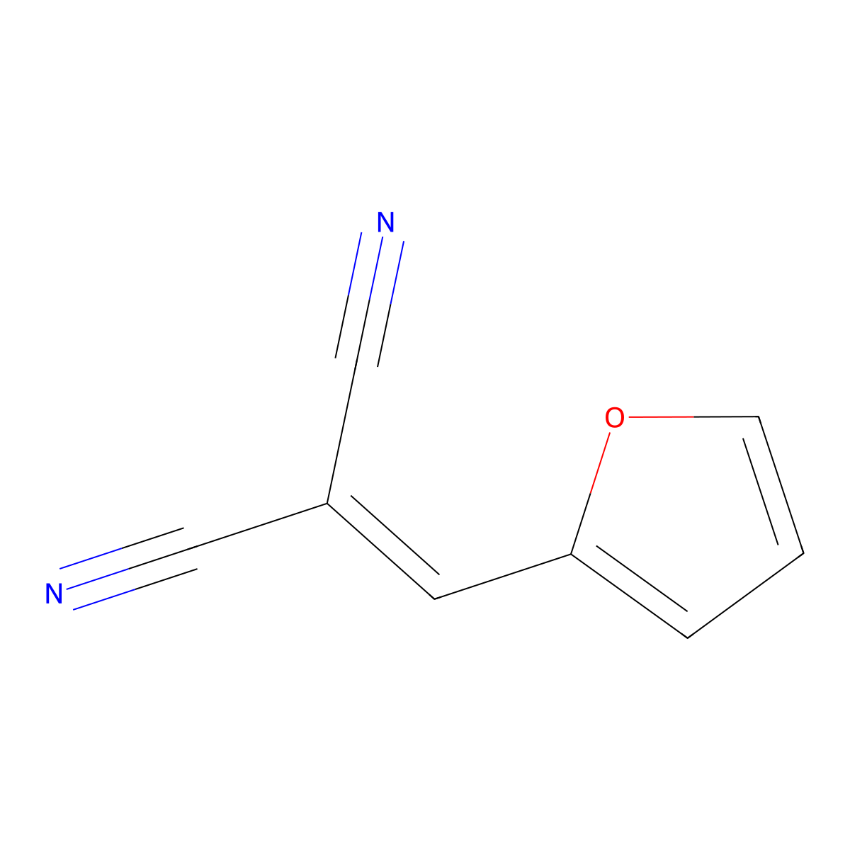 Malononitrile, furfurylidene- molecular structure, CAS 3237-22-7