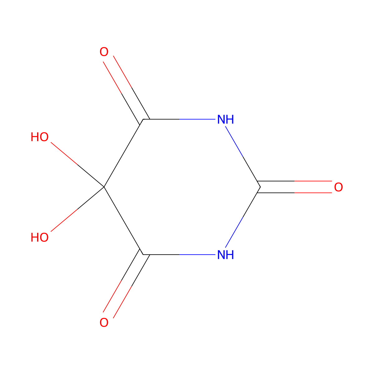 Alloxan monohydrate molecular structure, CAS 3237-50-1