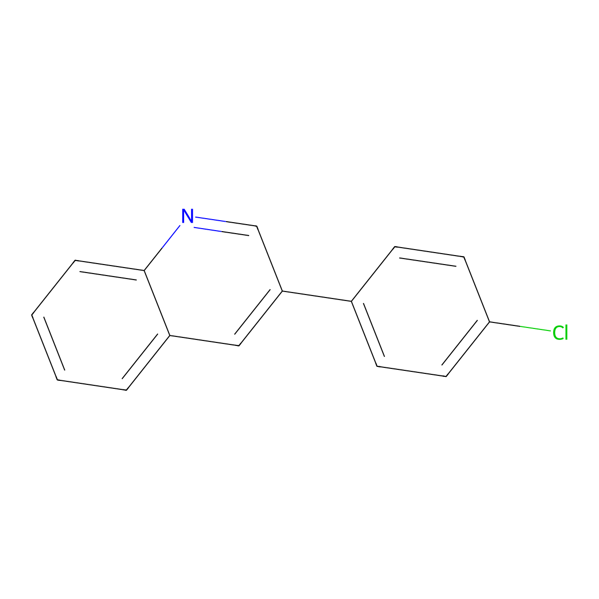 3-(4-Chlorophenyl)quinoline molecular structure, CAS 3237-59-0
