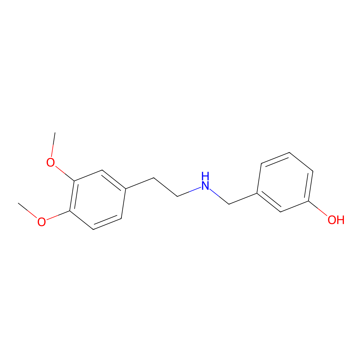 3-[[2-(3,4-Dimethoxyphenyl)ethylamino]methyl]phenol molecular structure, CAS 32372-76-2