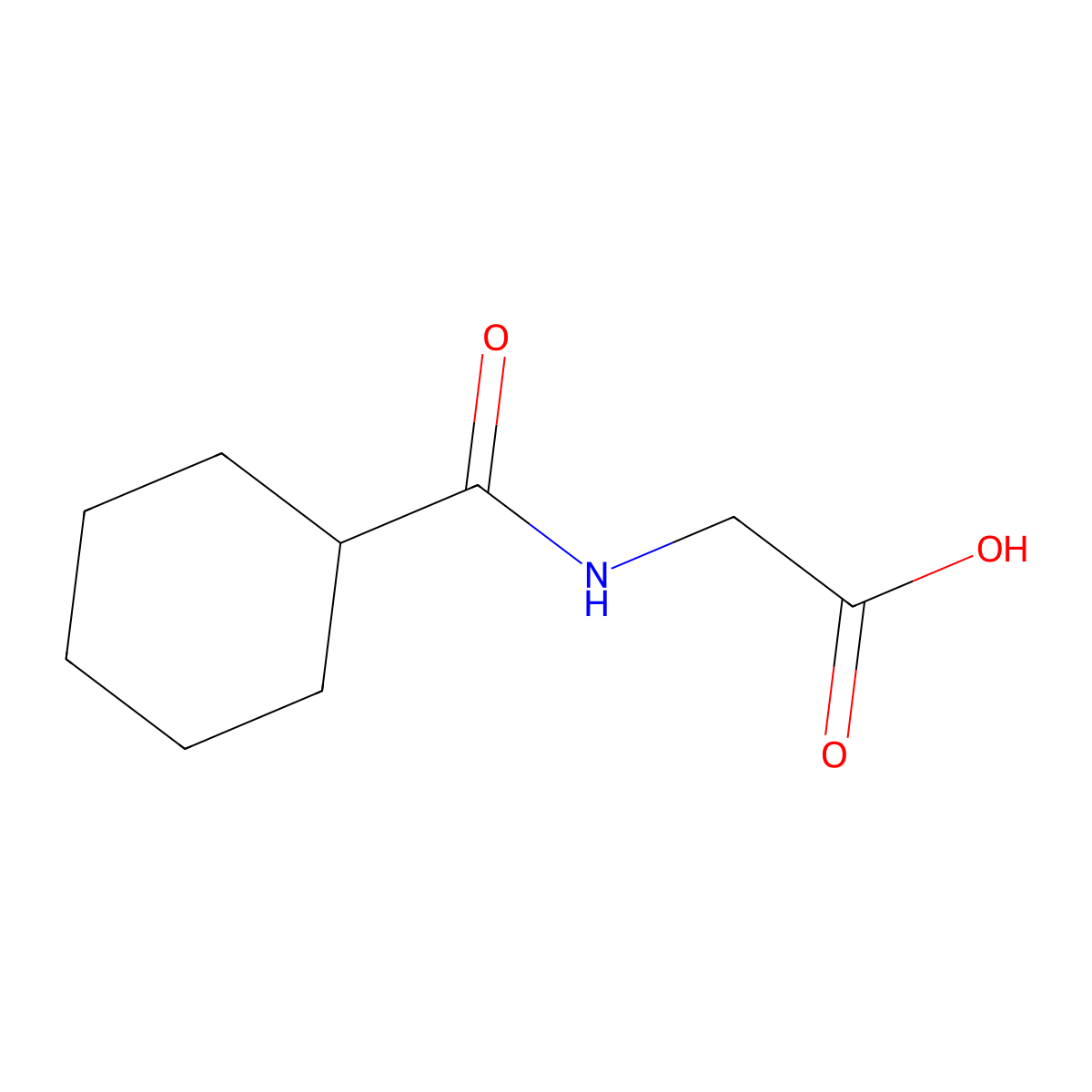 Hexahydrohippurate molecular structure, CAS 32377-88-1
