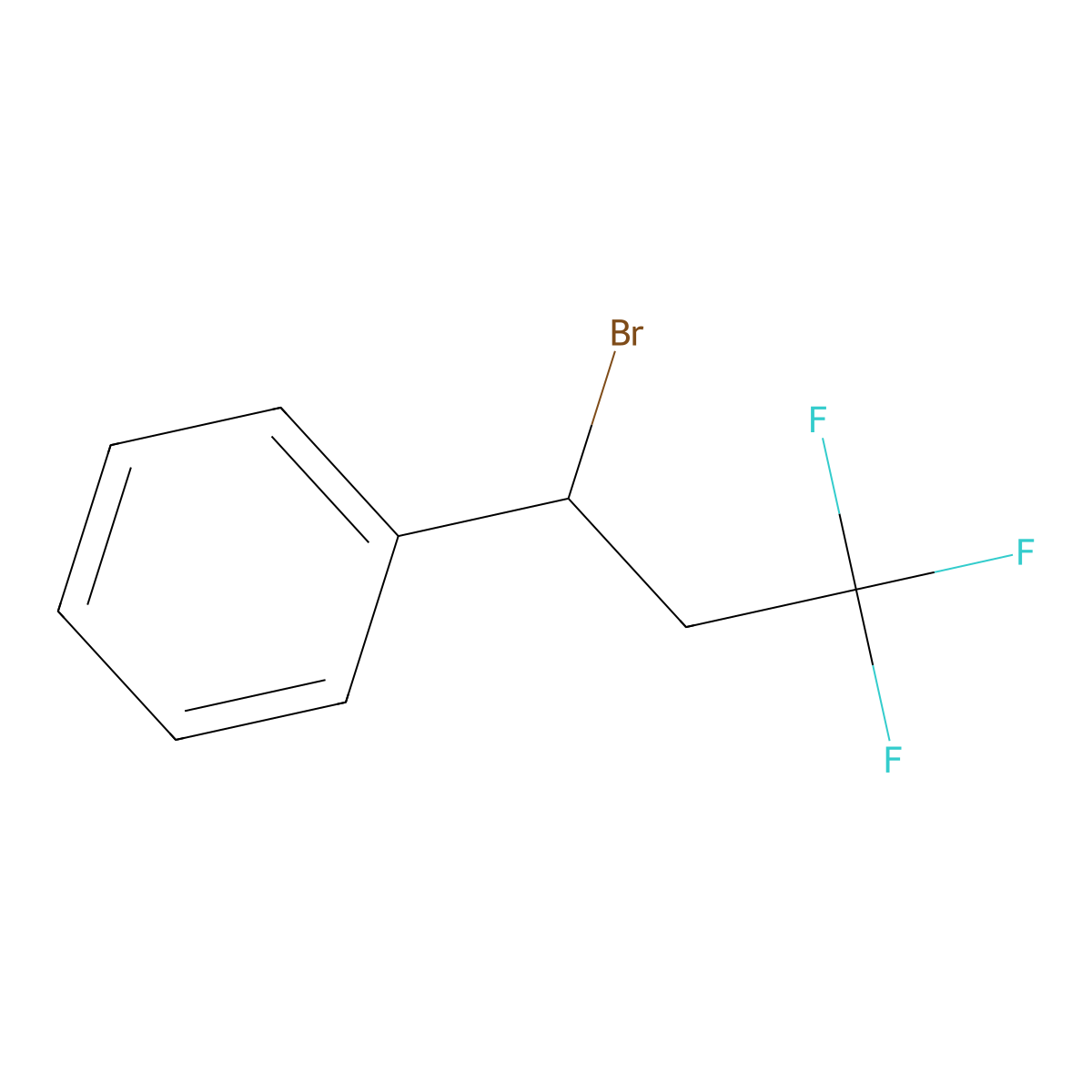 (1-Bromo-3,3,3-trifluoropropyl)benzene molecular structure, CAS 3238-20-8
