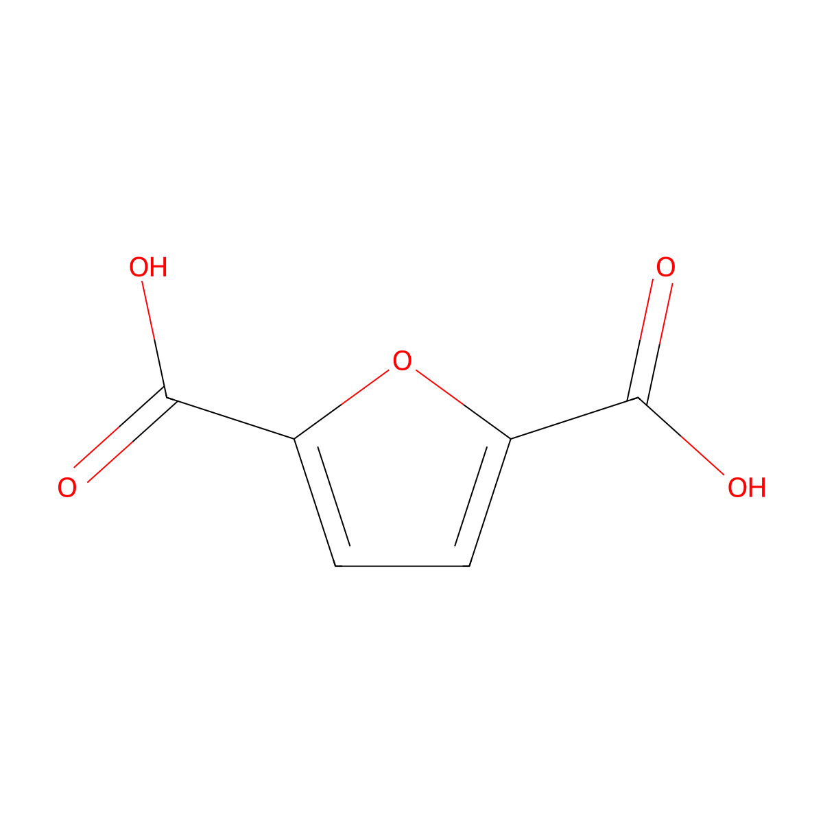 2,5-Furandicarboxylic acid molecular structure, CAS 3238-40-2