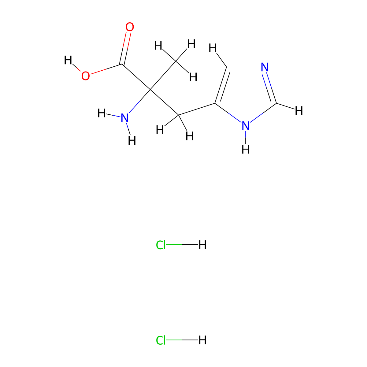 alpha-Methylhistidine--hydrogen chloride (1/2) molecular structure, CAS 32381-18-3