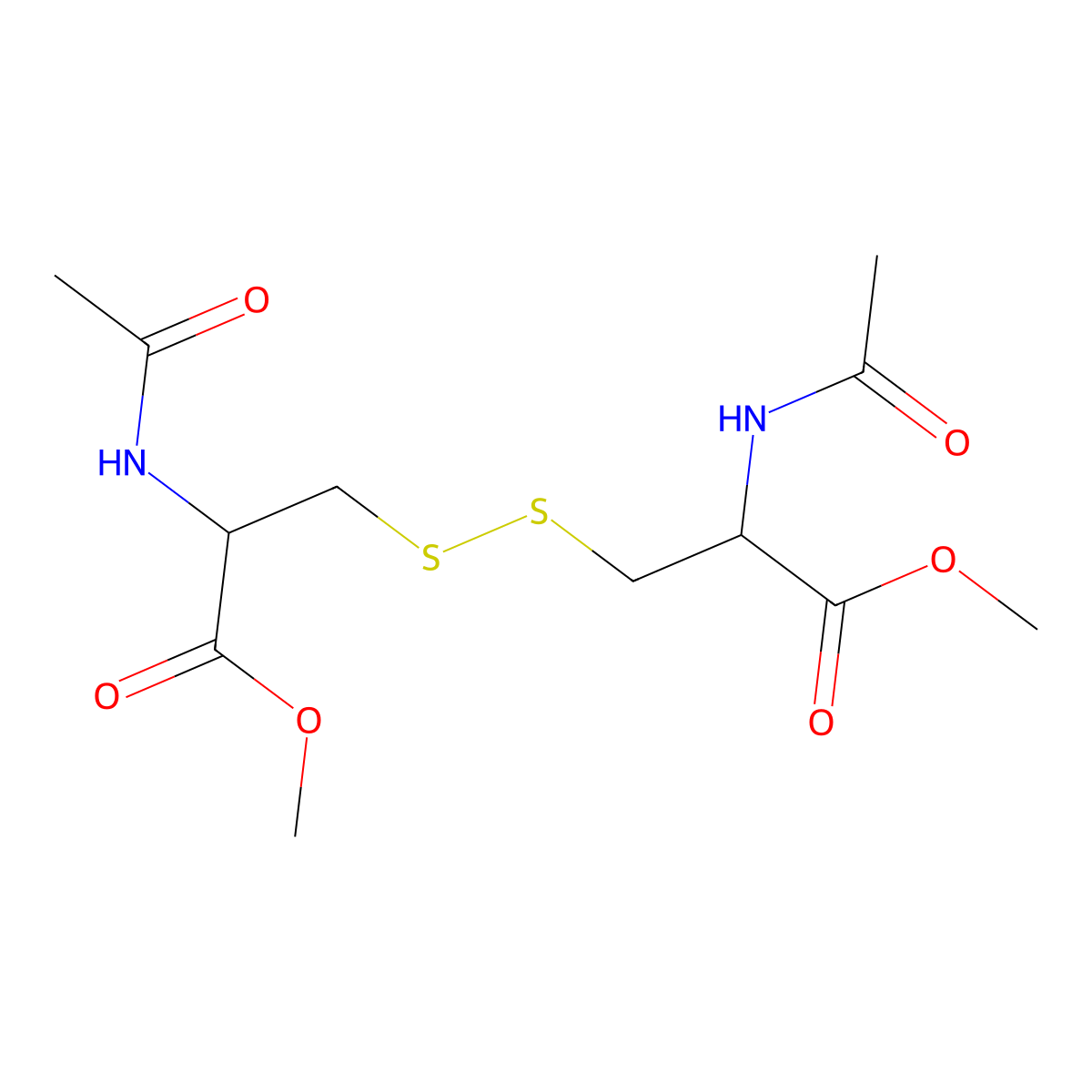 Dimethyl diacetyl cystinate molecular structure, CAS 32381-28-5
