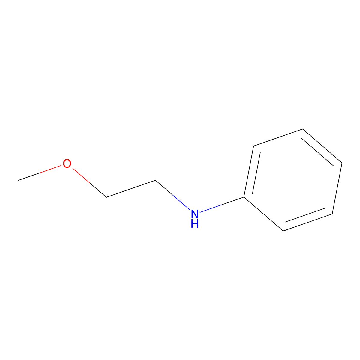N-(2-methoxyethyl)aniline molecular structure, CAS 32382-66-4