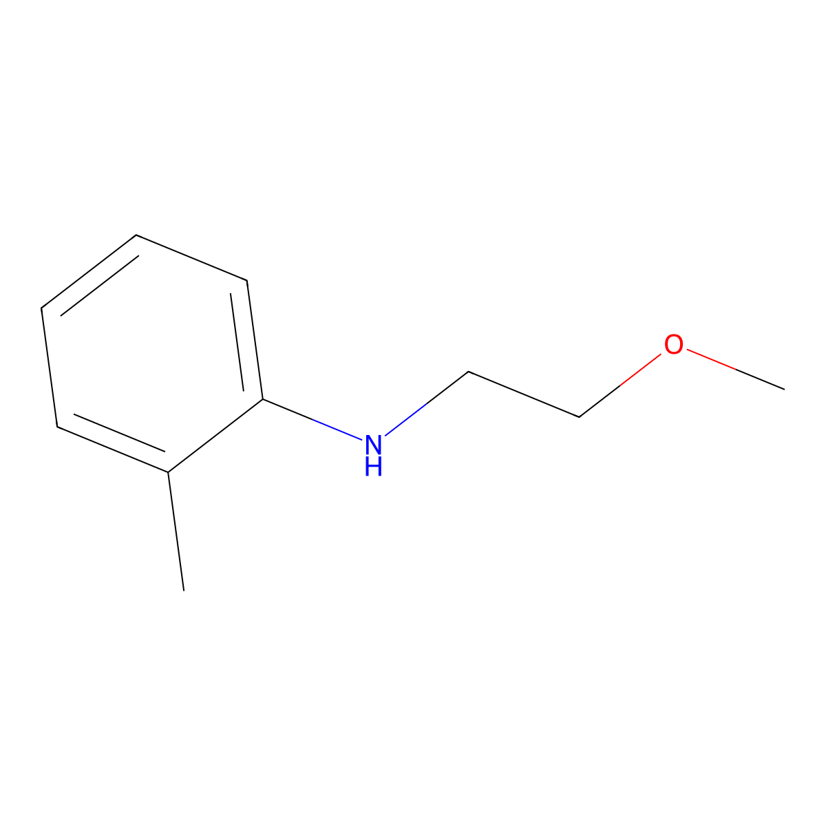 Benzenamine, N-(2-methoxyethyl)-2-methyl- molecular structure, CAS 32382-67-5