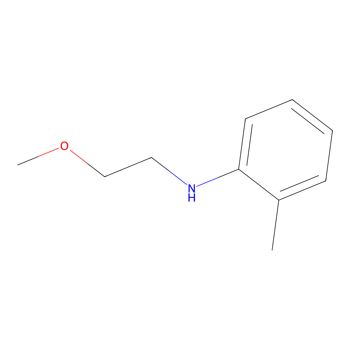 Benzenamine, N-(2-methoxyethyl)-2-methyl- molecular structure, CAS 32382-67-5
