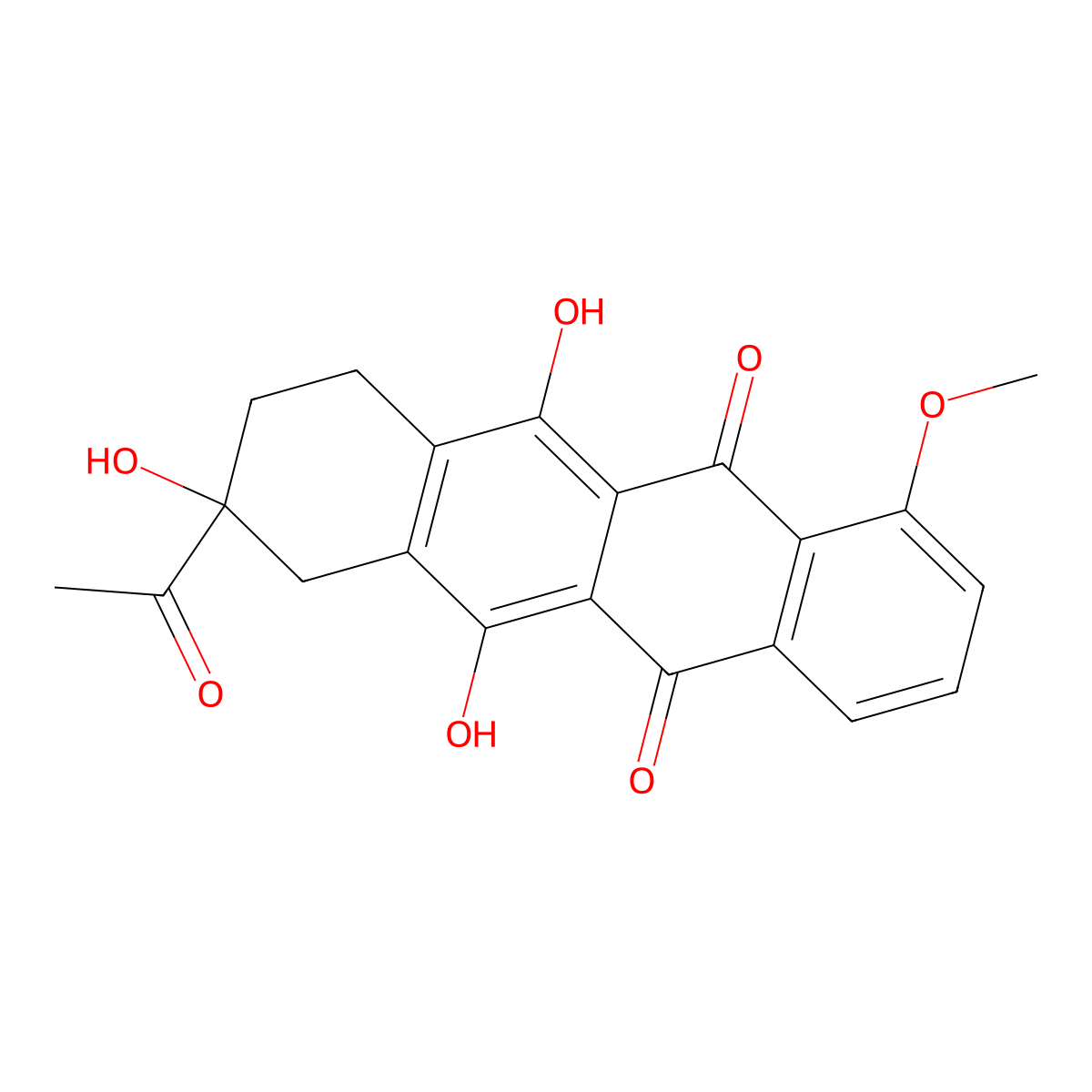 7-Deoxydaunomycinone molecular structure, CAS 32384-98-8
