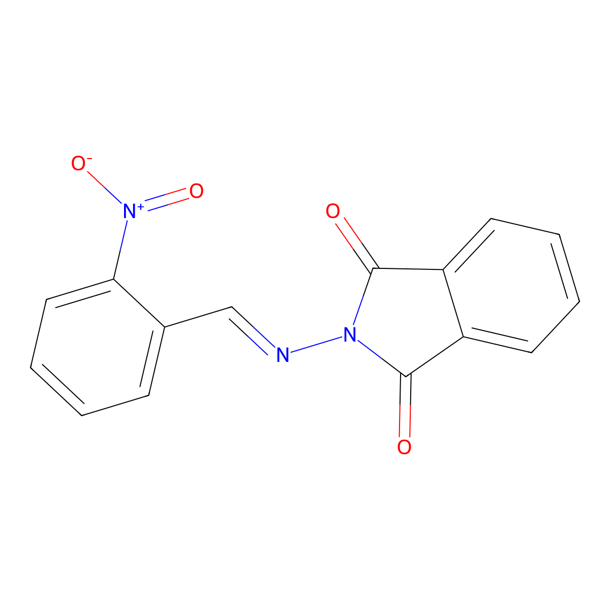 1H-Isoindole-1,3(2H)-dione, 2-[[(2-nitrophenyl)methylene]amino]- molecular structure, CAS 32387-06-7