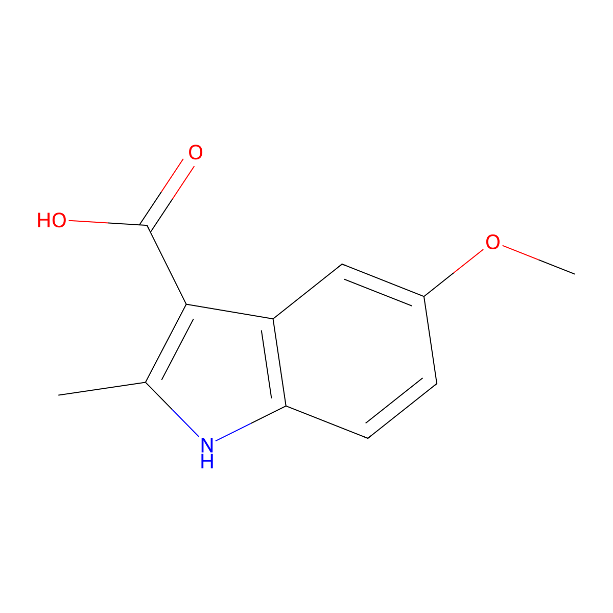 5-methoxy-2-methyl-1H-indole-3-carboxylic acid molecular structure, CAS 32387-22-7