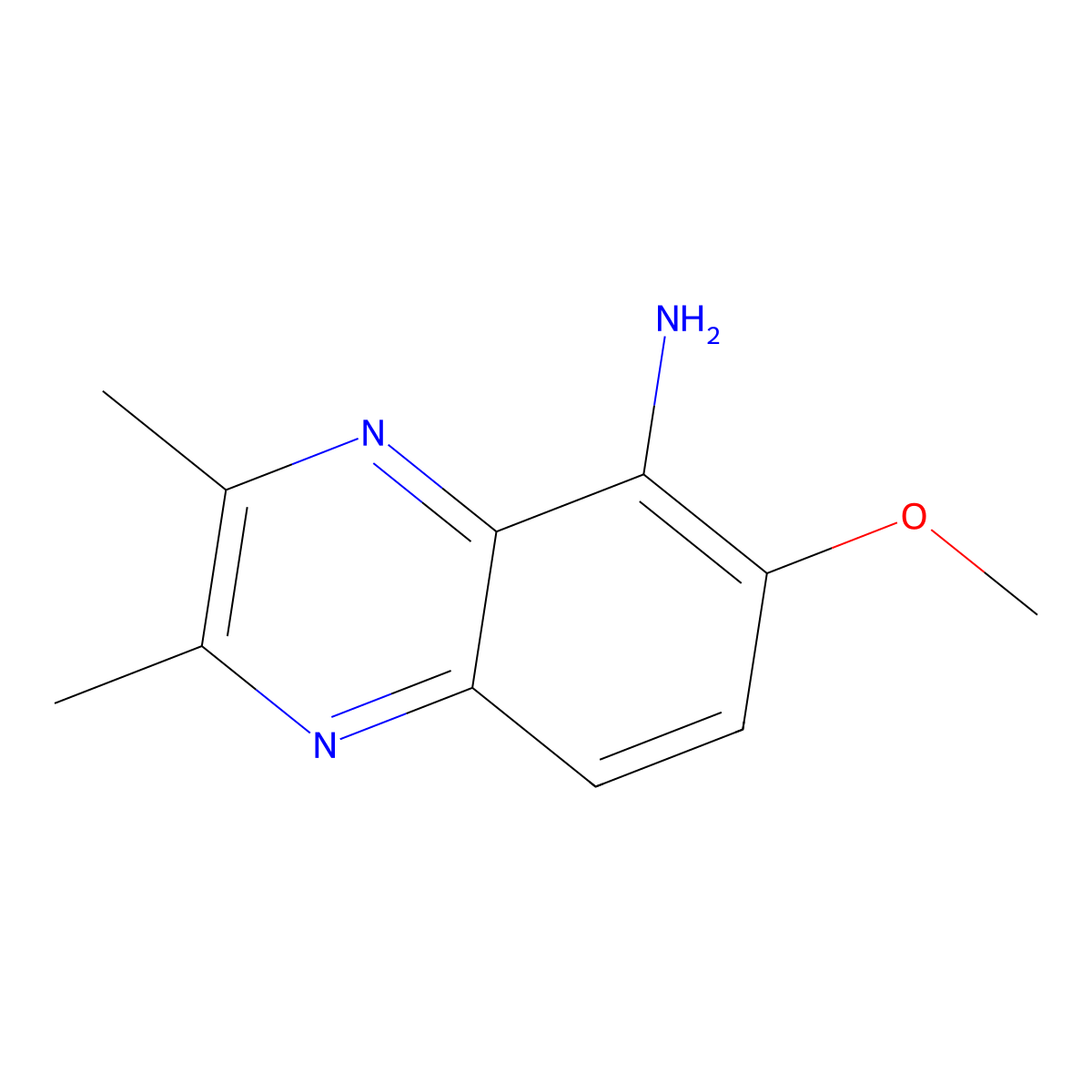 5-Quinoxalinamine, 6-methoxy-2,3-dimethyl- molecular structure, CAS 32387-83-0
