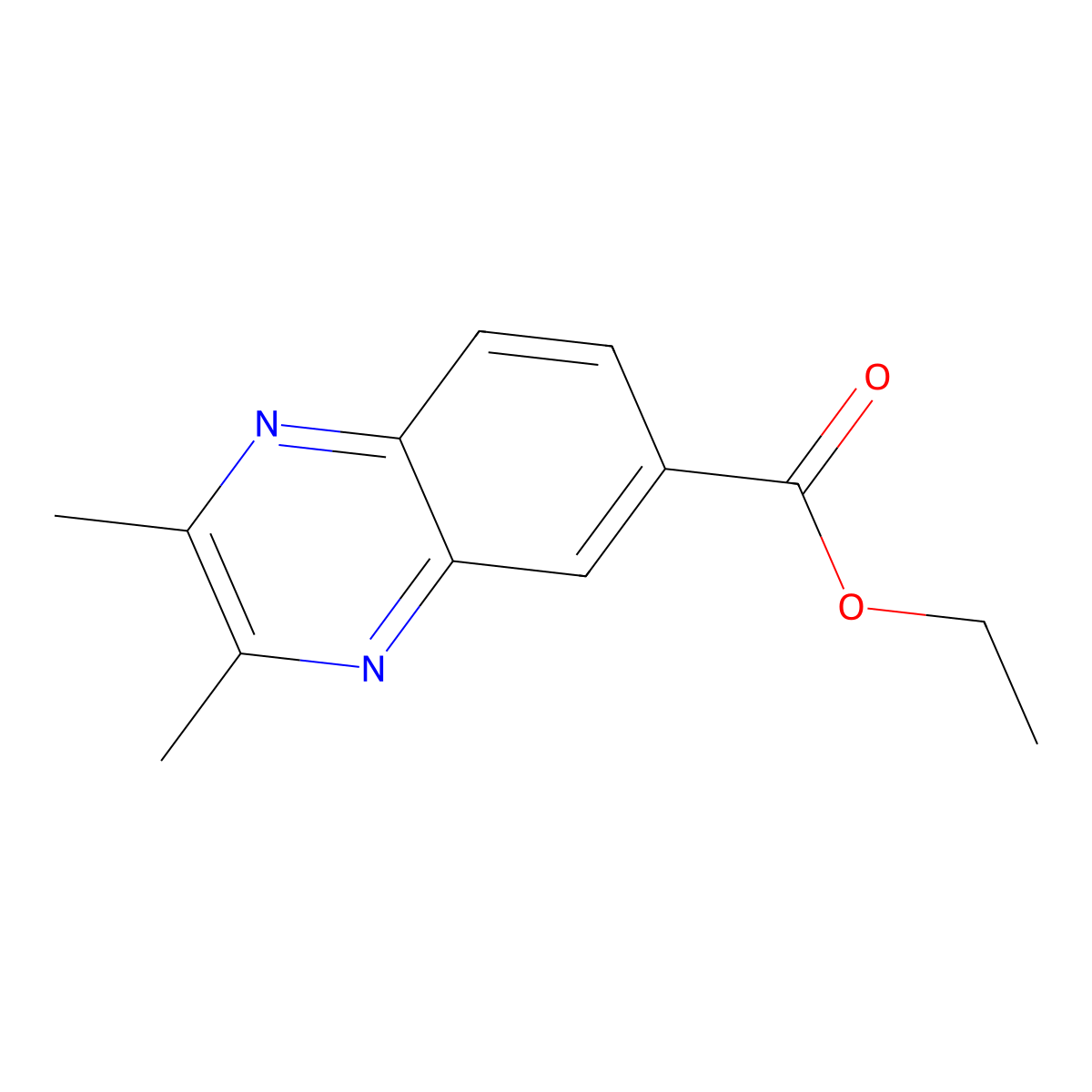 Ethyl 2,3-dimethylquinoxaline-6-carboxylate molecular structure, CAS 32388-06-0